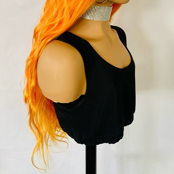 24” Beautiful Orange 13x2.5 Lace Front Premium Fiber Wig for Cosplay/Halloween… - Picture 8 of 15
